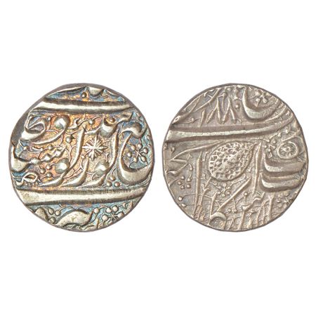 Sikh Empire, silver rupee, Amritsar mint, 'Nanak Shahi' couplet, VS 1880, G. Singh 01.39.0