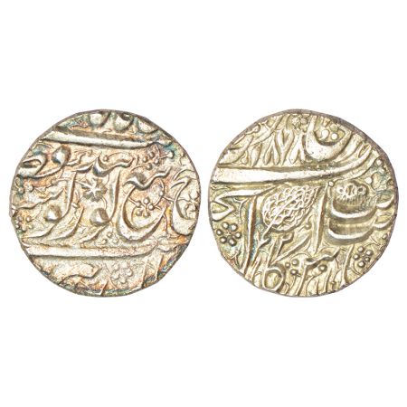 Sikh Empire, silver rupee, Amritsar mint, 'Nanak Shahi' couplet, VS 1878, the Arabic digit