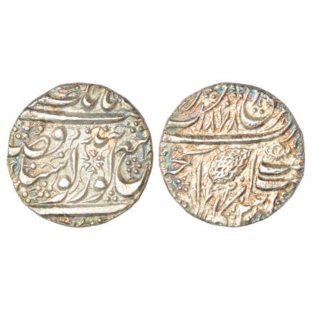 Sikh Empire, silver rupee, Amritsar mint, 'Nanak Shahi' couplet, VS 1878, the arabic digit