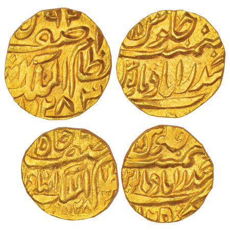 Hyderabad, Afzal ad-Daula (1857-1869 AD), gold coins (2), Farkhanda Bunyad Hyderabad mint,