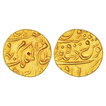 Hyderabad, Mir Mahbub Ali Khan (1869-1911 AD), gold ashrafi, Farkhanda Bunyad Hyderabad mi