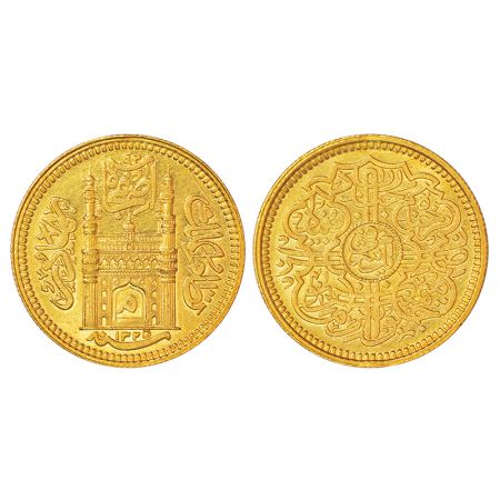 Hyderabad, Mir Mahbub Ali Khan (1869-1911 AD), gold ashrafi, Hyderabad mint, AH 1325/RY 41