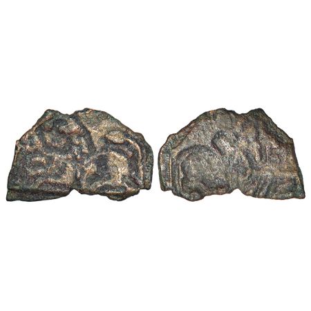 Ancient Vatsa region - ½ unit cast coinage of Kaushambi area (c.200-150 BC), uninscribed c