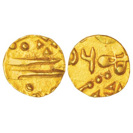 Kotah, Umed Singh II (1889-1935 AD), gold 1/8 mohur, Subject: 10th anniversary of reign of