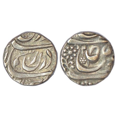 Maler Kotla, Sube (Mahbub) Khan (1845-1859 AD), silver rupee, with the flower mintmark of 