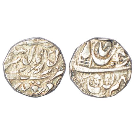 Nabha, Hira Singh (1871-1911 AD), mule, silver rupee, Nabhkamal mint, 'Gobind Shahi' coupl