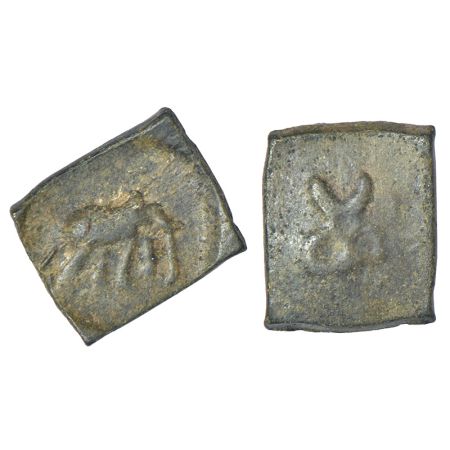 Taxila - post-Mauryan local uninscribed die-struck copper coinage, (c.150-100 BC), 2.85g. 