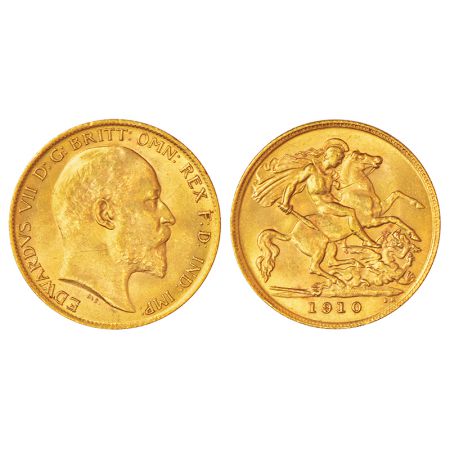 Great Britain, Edward VII (1901-1910 AD), gold ½ sovereign, 1910, Royal mint, KM 804, 4.00