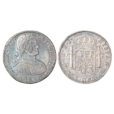 Mexico, Ferdinand VII (1808-1821 AD), silver 8 reales, 1810, 'MO''HJ' mintmark, KM 110, 26