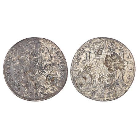 Peru, Charles III (1759-1788 AD), silver 8 reales, 1783, Lima mint, M.I. mintmark, counter