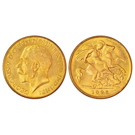 South Africa, George V (1910-1936 AD), gold ½ sovereign, 1925, 'SA' mintmark, KM 20, 4.01g
