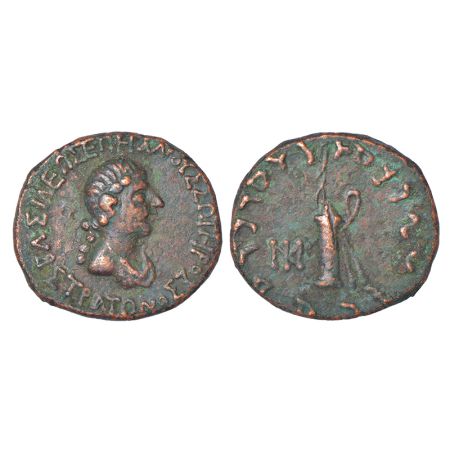 Indo-Greeks - copper unit of Strato I (c.105-85/0 BC), BN serie 32B, 8.68g. Obv: laureate 