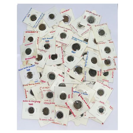A group of 82 Kutch state copper coins, includes Khengarji I, Khengarji II, Raydhanji I, P
