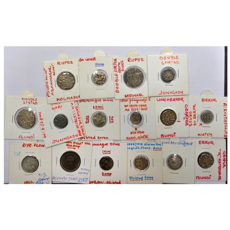 A group of 16 error silver coins, includes errors like Double struck, Die-shift, Ghost ima
