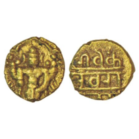 Vijayanagar Kingdom, Aravidu dynasty, gold ½ pagoda of Venkata Raya III (1630-1642 AD), MC