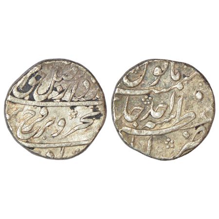 Farrukhsiyar (1713-1719 AD), silver rupee, Azimabad Mint, RY Ahd, KM 377.13, 11.48g. Good 