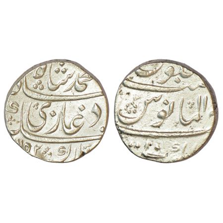 Muhammad Shah (1719-1748 AD), silver rupee, Kankurti mint, AH 1152, KM 436.35, 11.41g. Abo