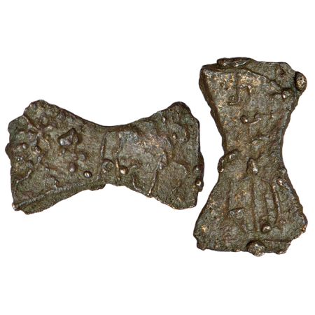 Kausambi/Vatsa region, uninscribed cast coinage - 'lanky bull' series, (c.200-100 BC), 'Da
