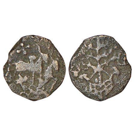 Kausambi/Vatsa region, uninscribed cast copper coin, 'bull' series, (c.200-100 BC), PAIC 1