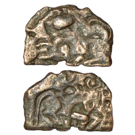 Kausambi/Vatsa region, uninscribed cast copper coin, 'Radhamitra' series, (c.200-100 BC), 