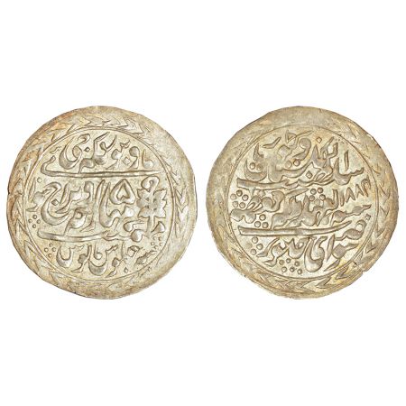 Jaipur, Madho Singh II (1880-1922 AD), silver nazarana rupee, Sawai Jaipur mint, in the na