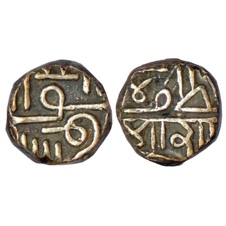 Porbandar, British protectorate, silver ¼ kori, AH (9)78 (frozen), KM C36, 1.29g, in the n