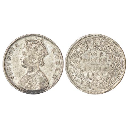 Victoria Queen, silver rupee, 1862, Bombay mint, B/I/0/3, PR 76. Good very fine, Very rare