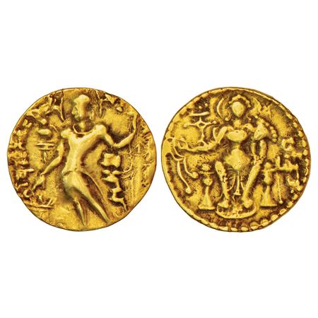 Gupta Empire, gold dinar of Samudra Gupta, (c.350-375 AD), 'Standard/Javelin' type, BMC I,