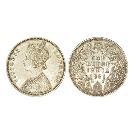 Victoria Empress, silver rupee, 1881, Bombay mint, A3/II(iv), dot, PR 157; GK 469, 11.65g.
