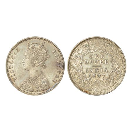 Victoria Empress, silver rupee, 1897, Calcutta mint, C3/I(i)/'C' incused, PR 136; GK 582. 