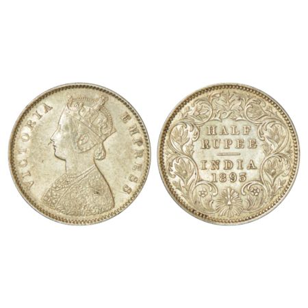 Victoria Empress, silver ½ rupee, 1893, Calcutta mint, A/I/C incused, PR 277; GK 649. Extr