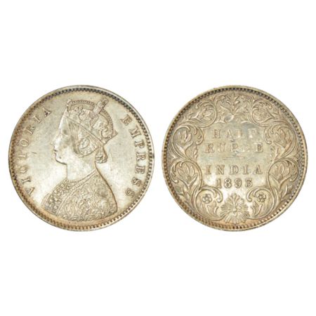 Victoria Empress, silver ½ rupee, 1893, Bombay mint, A/I/B incused, PR 303. Extremely fine