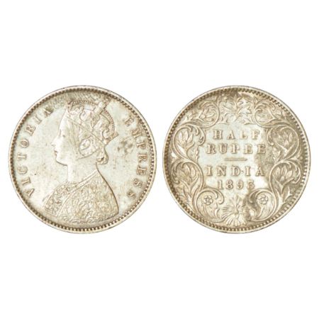 Victoria Empress, silver ½ rupee, 1893, Bombay mint, A/I/B incused, PR 303. Very fine, Ver