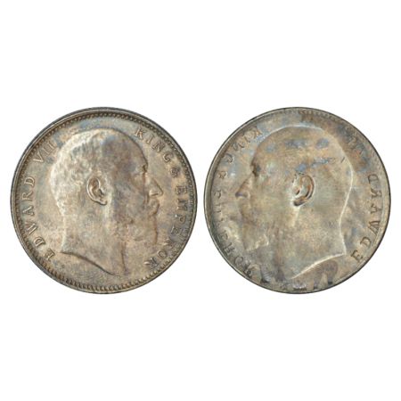 Edward VII, silver rupee, ND (1903-1910 AD), obverse part brockage (Lakhi) on reverse, 11.
