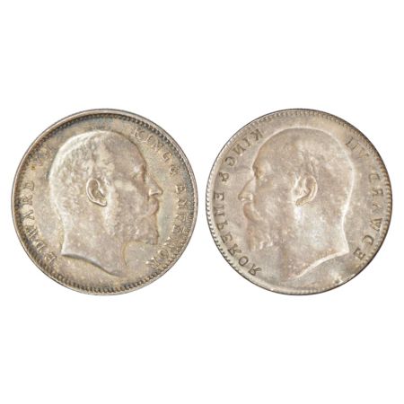 Edward VII, silver rupee, ND (1903-1910 AD), obverse part brockage (Lakhi) on reverse, 11.