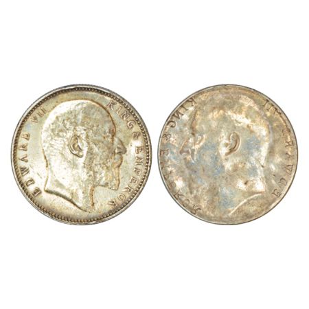 Edward VII, silver rupee, ND (1903-1910 AD), obverse part brockage (Lakhi) on reverse, 11.