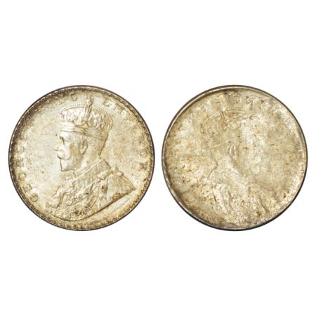 George V, silver rupee, ND (1911-1922 AD), obverse part brockage (Lakhi) on reverse, 11.64