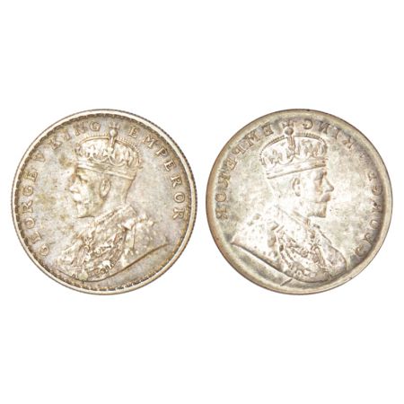 George V, silver rupee, ND (1911-1922 AD), obverse part brockage (Lakhi) on reverse, 11.57