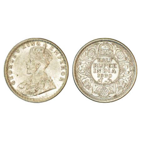 George V, silver ½ rupee, 1930, Calcutta mint, no dot, PR 332; GK 1072, 5.81g. Uncirculate