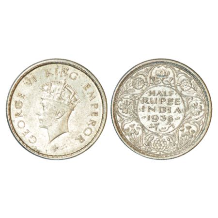 George VI, silver ½ rupee, 1938, Bombay mint, head type 'I', PR 351; GK 1294, 5.85g. About