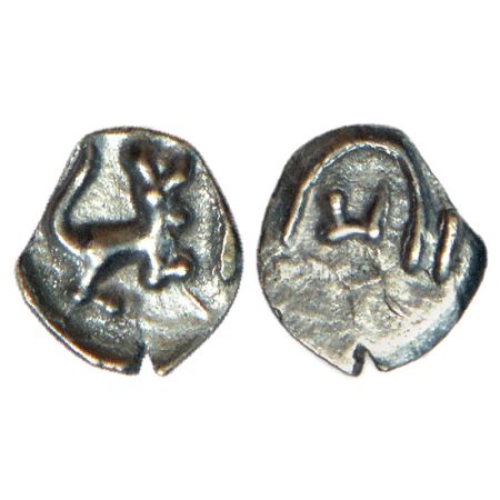 Uncertain South Indian dynasty - anonymous silver ¼ tara, (c.1200-1300 AD), not listed in 