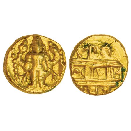 Vijayanagar Kingdom, Aravidu dynasty, gold varaha of Venkata Raya III (1630-1642 AD), MCSI