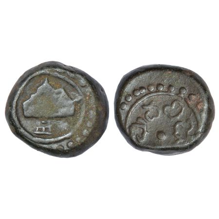 Nayakas of Thanjavur - copper 5-cash coin of Vijaya Raghava Nayaka (1635-1673 AD), probabl