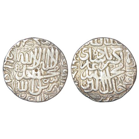 Akbar (1556-1605 AD), silver rupee, Bhakkar mint, AH 984, KM 80.6, 11.39g. Good very fine,