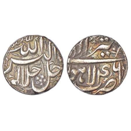 Akbar (1556-1605 AD), silver rupee, Lahore mint, Tir, Ilahi 46, KM 93.11, 11.28g. Obv: Per