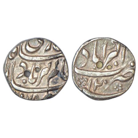 Aurangzeb (1658-1707 AD), silver ½ rupee, Nisar, Akbarabad mint, AH 1078/RY 12, KM 306.1, 