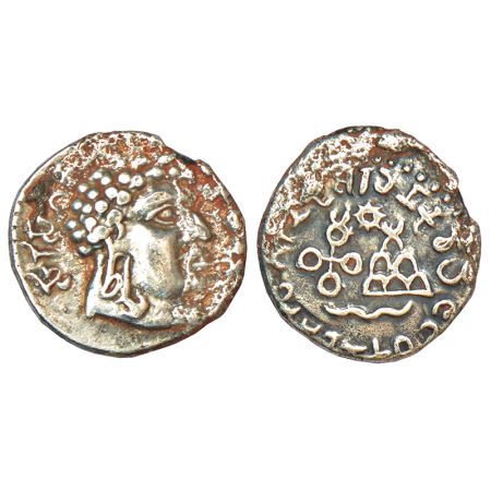 Satavahanas - silver portrait type drachm of Vasithiputra Siri Satakarni (c.120-147 AD), P