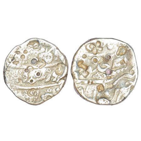 Kam Bakhsh (1707-1708 AD), silver rupee, Ahsanabad mint, 'Din-e-Panah' couplet, RY Ahd, 'v