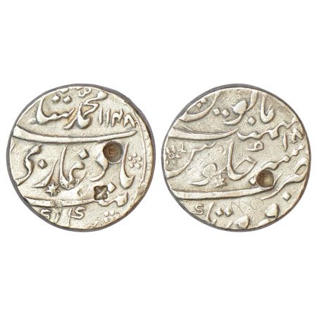 Muhammad Shah (1719-1748 AD), silver rupee, Firoznagar mint, AH 1148/RY 18, KM 436.71, 11.