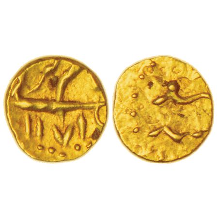 Alamgir II (1754-1759 AD), gold ½ fanam, Siddhaut mint (visible almost full), AH 1171, 0.2